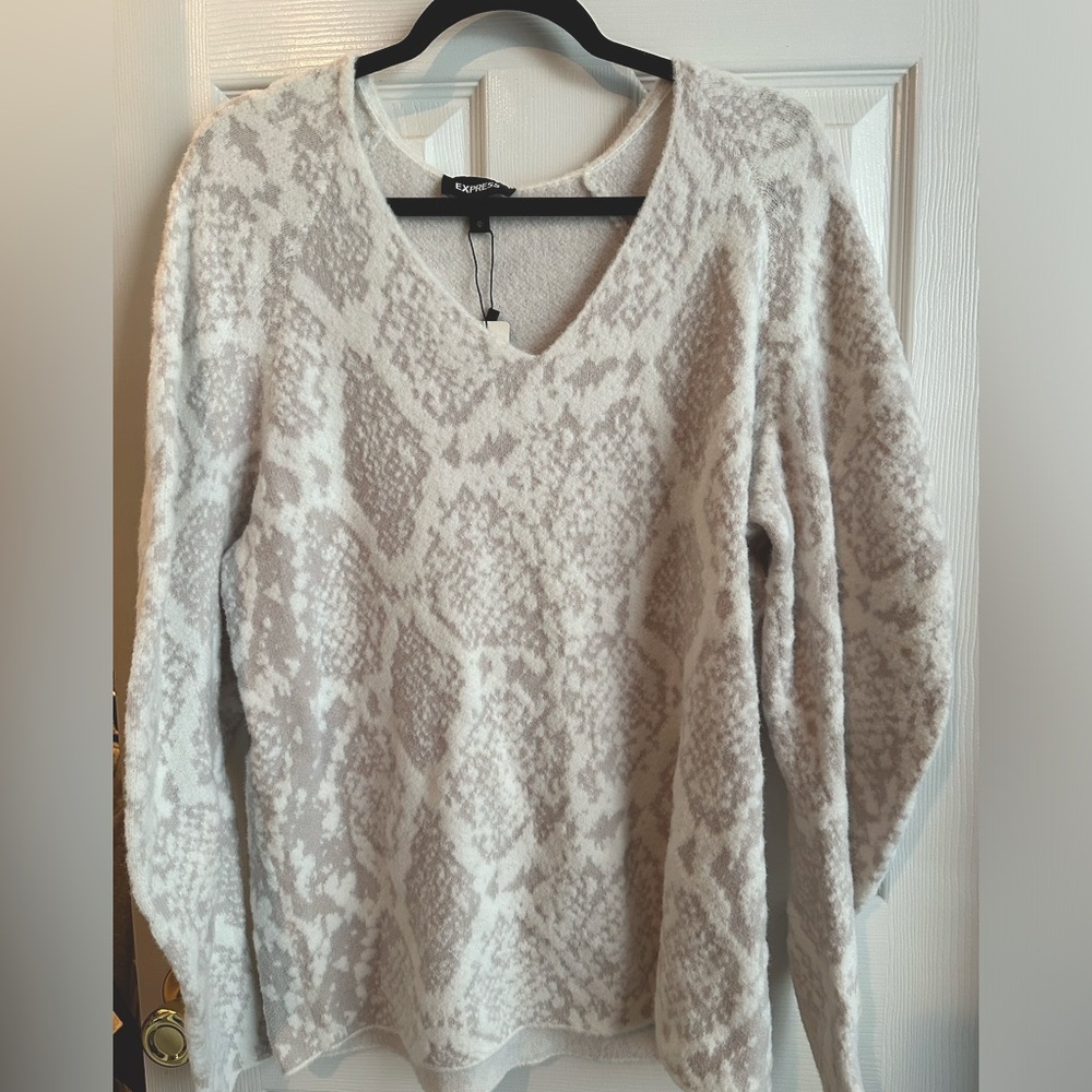 Oatmeal Cashmere V Neck NWT, size M